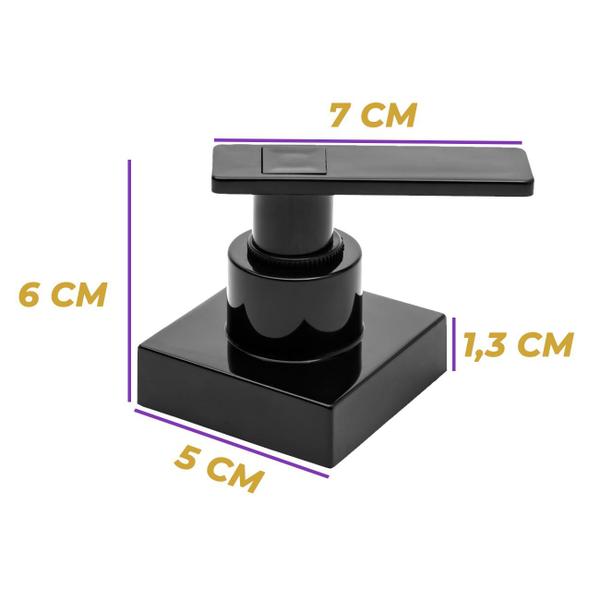 Imagem de 03 Acabamentos C73 Preto Registro Pressão 1/2 e 3/4 Docol