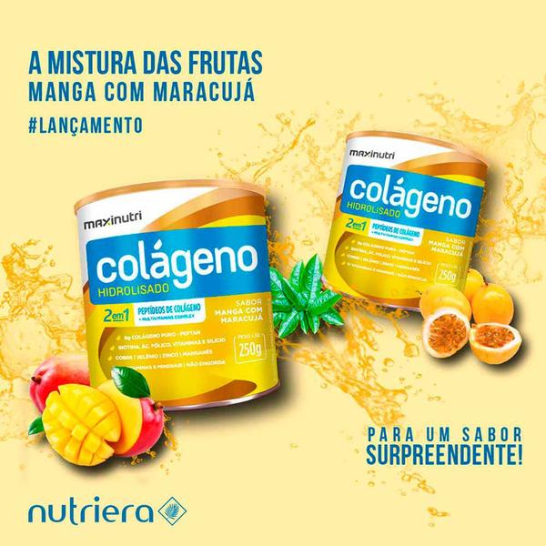 Imagem de 03 Colágeno Hidrolisado 2 em 1 Lata 250g Manga com Maracujá