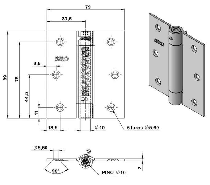 03 Dobradiça Com Mola Fechamento Automático Suave Fechamatic Preta - ISERO Imagem de 03 Dobradiça Com Mola Fechamento Automático Suave Fechamatic Preta