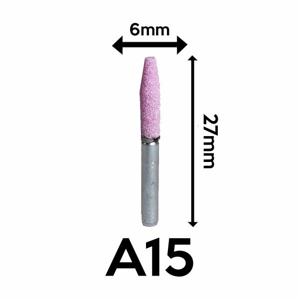 Imagem de 03 Un Ponta Montada Rosa para Retifica A015 Haste 6,4 ICDER