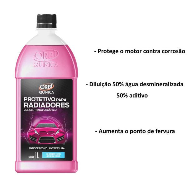 Imagem de 04 Aditivos Orbi Rosa Liquido do Sistema de Arrefecimento Pronto para Uso 