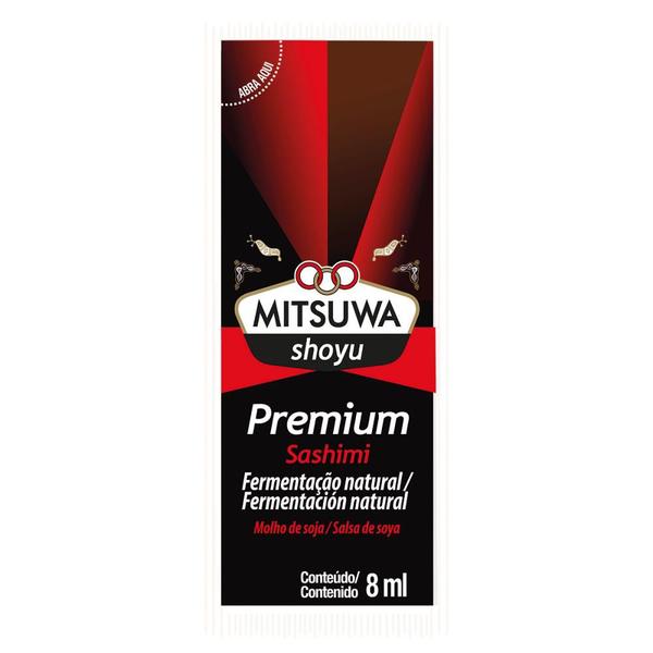 Imagem de 04 Caixas De Sachês Shoyu Mitsuwa Premium 8 Ml 250 Un Hot Roll Sushi Sashimi Temaki