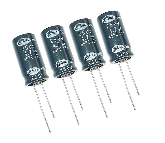 Imagem de 04 capacitor eletrolitico 4,7uf 250v 85c - sawha