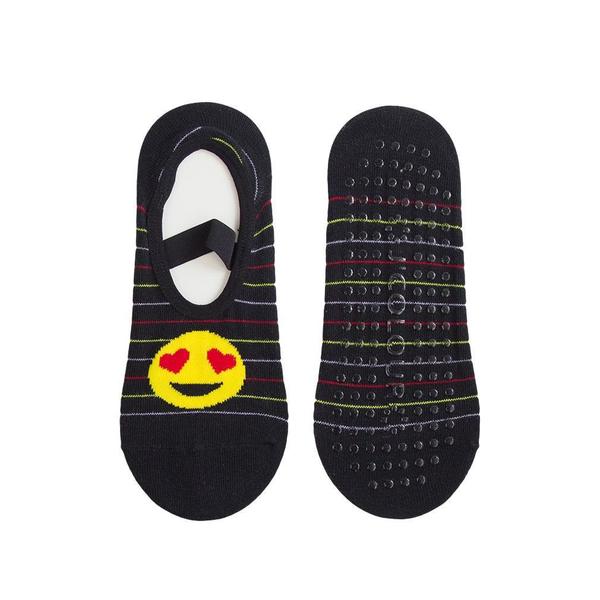 Imagem de 04 Pares de Meias Sapatilha Antiderrapante Para Pilates e Yoga Meditação Emoji