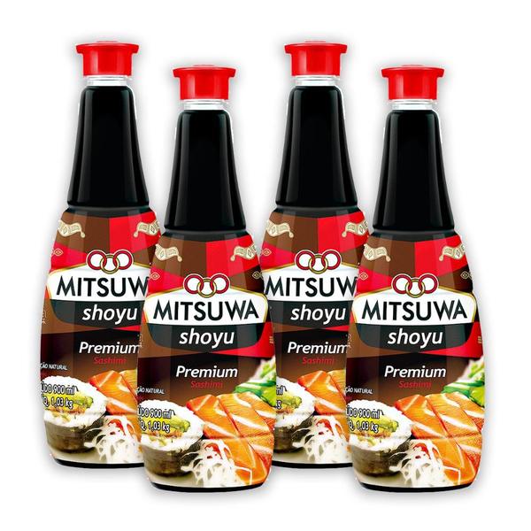 04Un Shoyu Premium Mitsuwa 900 Ml Para Comida Japonesa Oriental Sushi Sashimi Temaki - Wilson Foods Imagem de 04Un Shoyu Premium Mitsuwa 900 Ml Para Comida Japonesa Oriental Sushi Sashimi Temaki