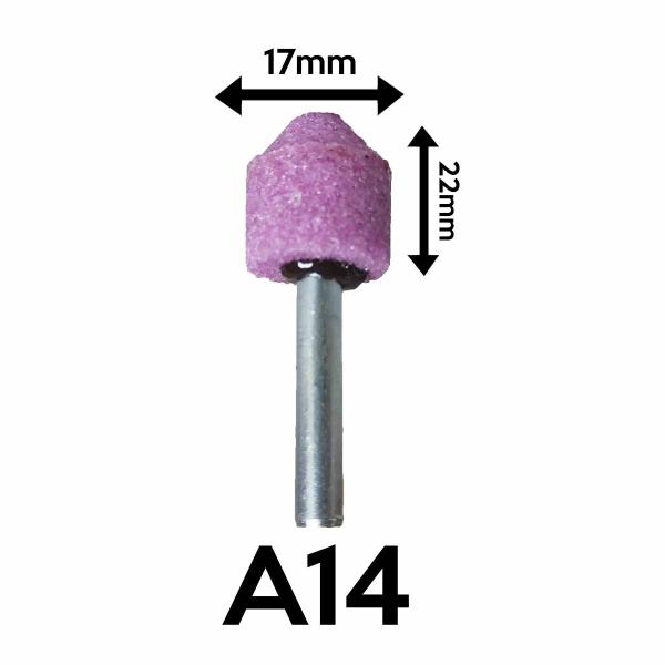 Imagem de 05 Un Ponta Montada Rosa para Retifica A014 Haste 6,4 ICDER