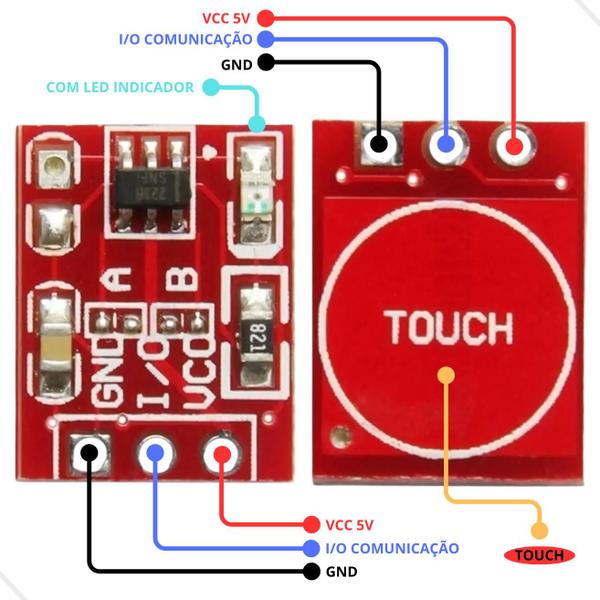 Imagem de 05x Teclado Sensor Touch Toque Capacitivo Ttp223 Arduino