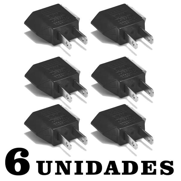 Imagem de 06 adaptador Tomada modelo novo para antigo Pino Chato