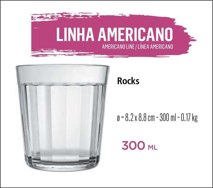 Imagem de 06 Copo De Whisky De Vidro - Americano 300Ml - Vodka Pinga