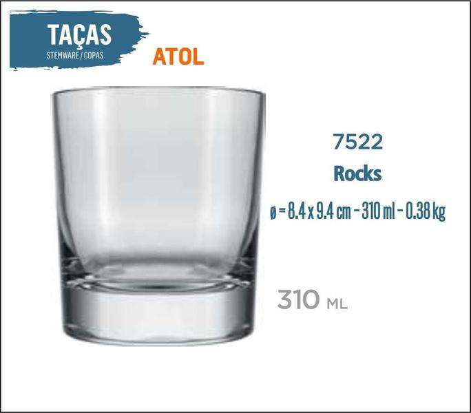 Imagem de 06 Copos Atol 310Ml - Whisky