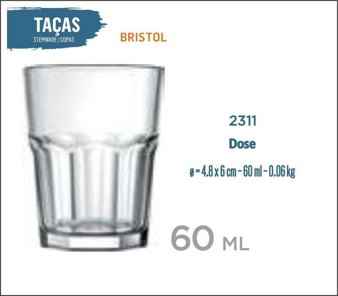 06 Copos Bristol 60Ml - Licor - Cachaça - Tequila - Nadir Figueiredo Imagem de 06 Copos Bristol 60Ml - Licor - Cachaça - Tequila