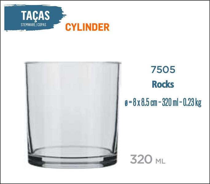 Imagem de 06 Copos Cylinder  320ml - Whisky