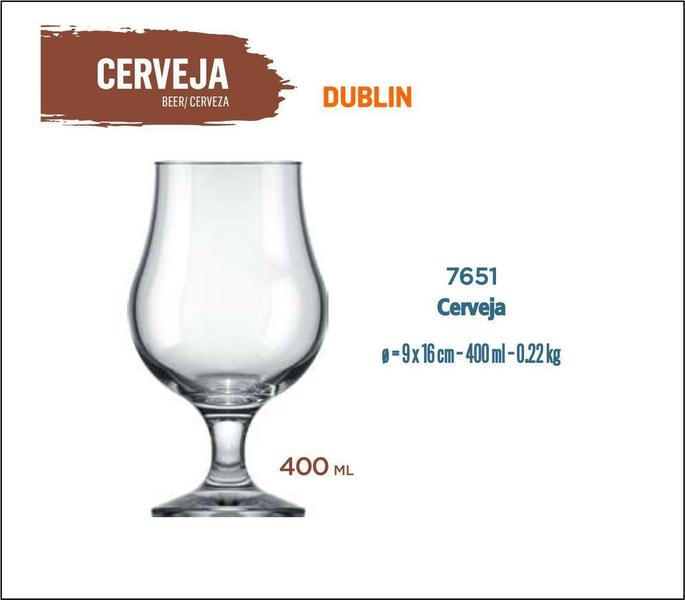 Imagem de 06 Taças Cerveja Dublin 400Ml-Artesanal-Pilsen-Premium-Ipa