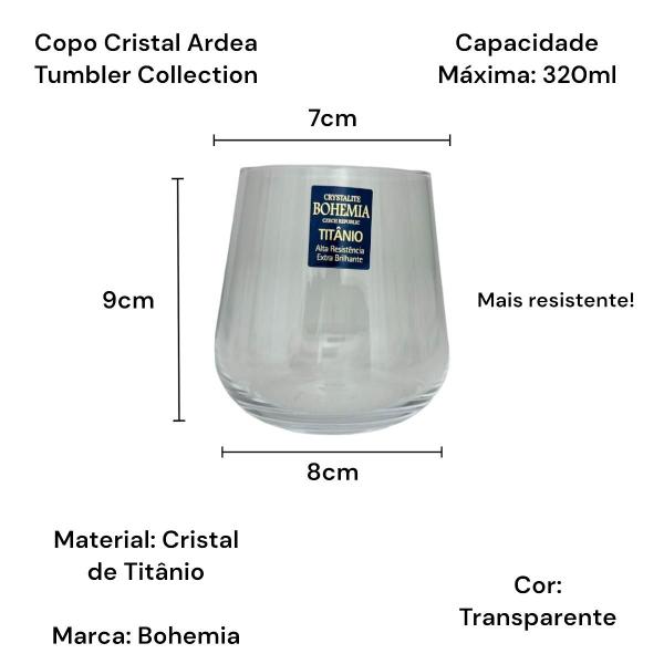 Imagem de 06 Taças Vinho Ardea 450ml e 06 Copos Água Whisky Cristal 