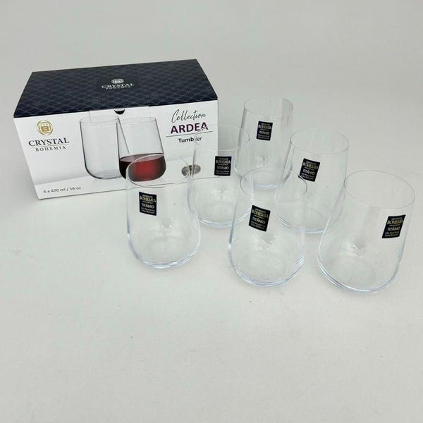 Imagem de 06 Taças Vinho Ardea 450ml e 06 Copos Água Whisky Cristal 