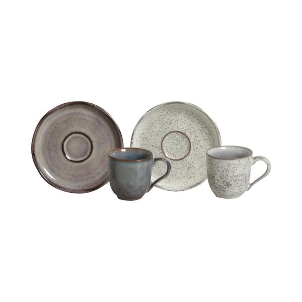 Imagem de 06 Xícaras de Café c/ Pires Stoneware Bio 120mL - Porto Brasil