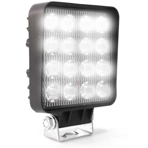 Imagem de 06Un Farol Milha Quadrado 16 Led 48W 12/24V Caminhão Trator