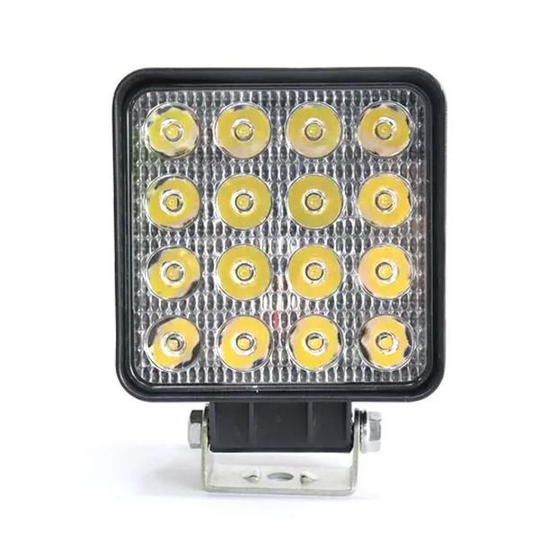 Imagem de 06Un Farol Milha Quadrado 16 Led 48W 12/24V Caminhão Trator