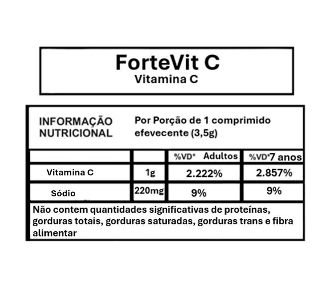 Imagem de 06un Vitamina C Fortevit C 1g Laranja c/10 past eferv Airela