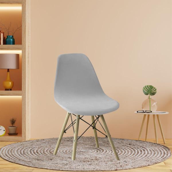 Imagem de 08 Capas De Cadeira Charles Eiffel Nordic Eames Luxo Sala Quarto Malha Gel Premium Moderna