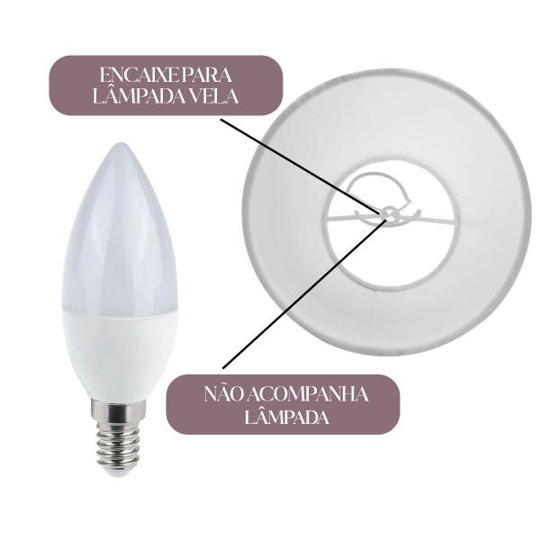 Imagem de 08 Mini Cupulas De Tecido Para Lustre Encaixe Na Lampada