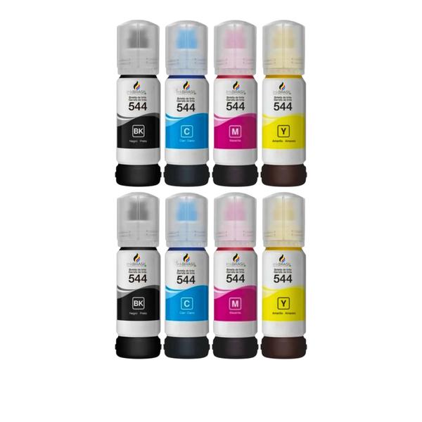 Imagem de 08 Refil De Tinta  Para InkBrasil compativel T544 L3110 L3250 L3150.