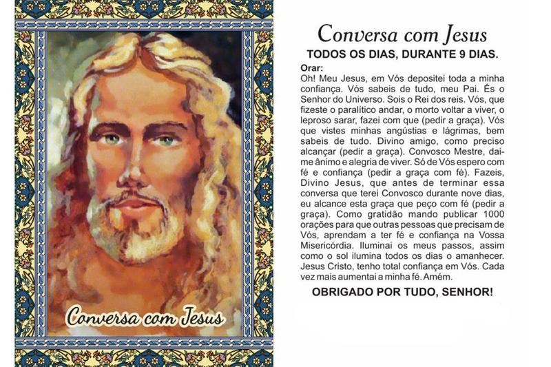 Imagem de 1.000 Santinhos Conversa com Jesus Novo (oração no verso) - 7x10 cm