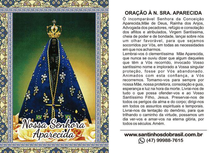 Imagem de 1.000 Santinhos N S Sra Nossa Senhora Aparecida Milheiro (oração no verso) - 7x10 cm