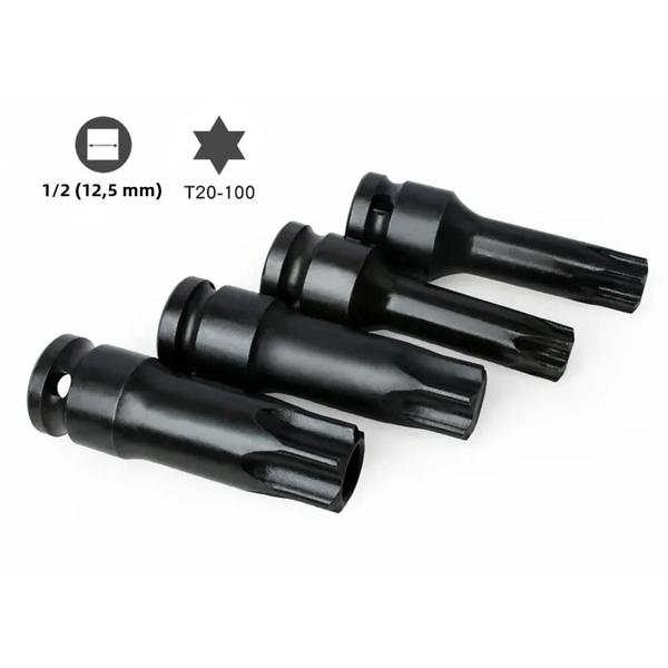 Imagem de 1/2 Polegada Torx Bit Soquete Adaptador De Chave De Impacto De Ar T20-T100 Adaptador De Soquete