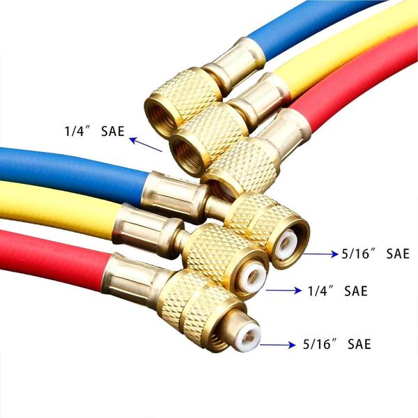 Imagem de 1/4 Polegada SAE R410A AC Conjunto De Mangueira De Carregamento 800 PSI Para HVAC Refrigerante R134A