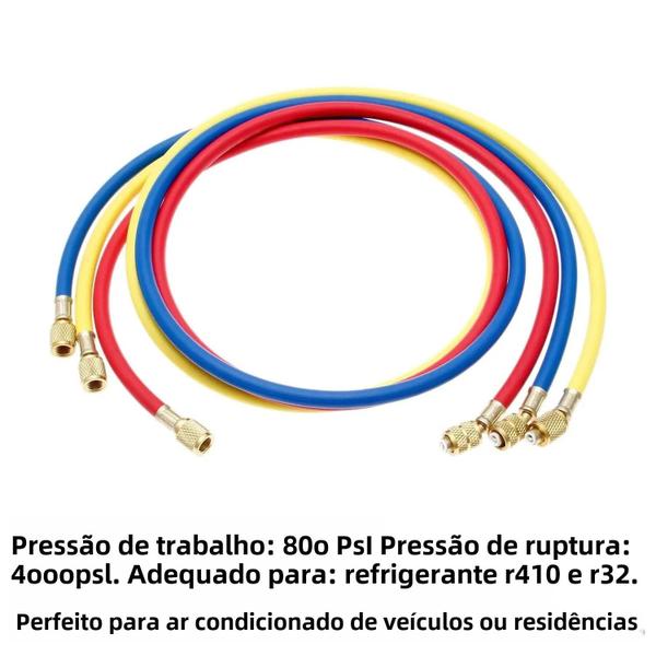 Imagem de 1/4 Polegada SAE R410A AC Conjunto De Mangueira De Carregamento 800 PSI Para HVAC Refrigerante R134A