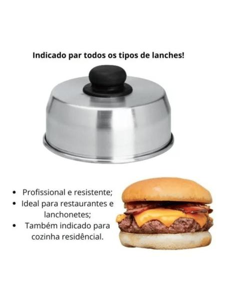 Imagem de 1 Abafador De Hamburguer Beirute Lanche em Alumínio Lanchonete Restaurante Bar Padaria