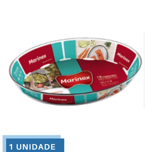 Imagem de 1 Assadeira Marinex Oval Vidro 1,6L Assado Doce Torta Nadir