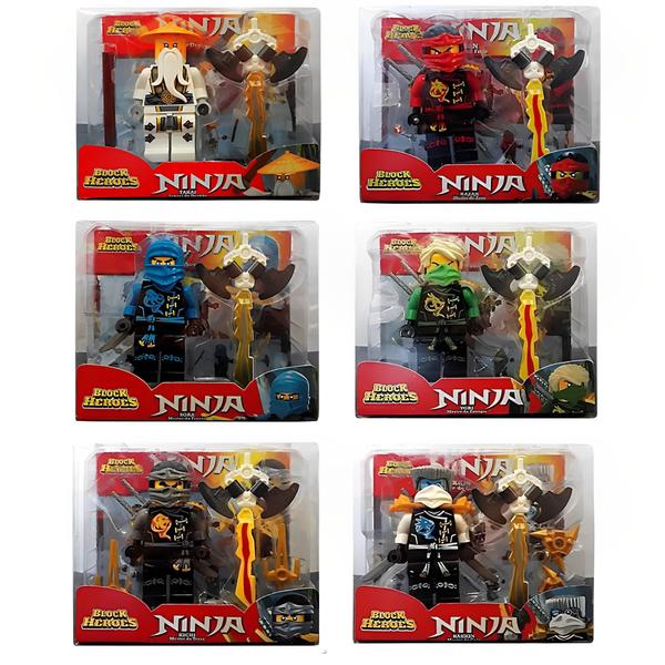 Imagem de 1 Boneco Sortido Hakkin Kichi Yori Kazan Takai ou Sora Block Heroes Ninja Polibrinq BL587