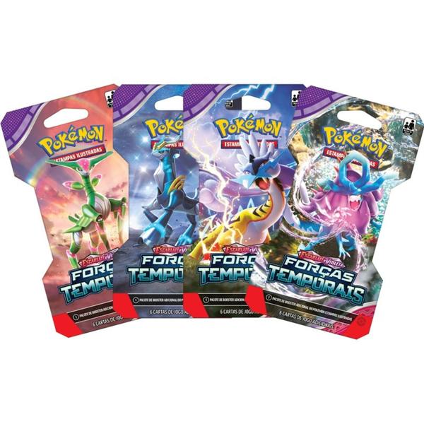 Imagem de 1 Booster Pokémon Escarlate e Violeta Forças Temporais Copag Cards Cartas Em Português