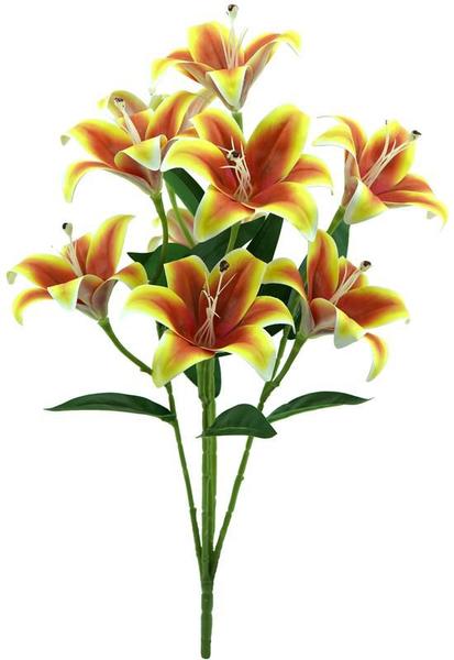 Imagem de 1 Buque de Lírios Luxo 3D 9 Flores Toque Real Haste 55cm