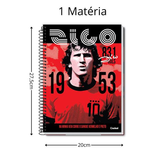 Imagem de 1 Caderno C/D 1 Matéria Zico 80fls Time Flamengo Com Poster