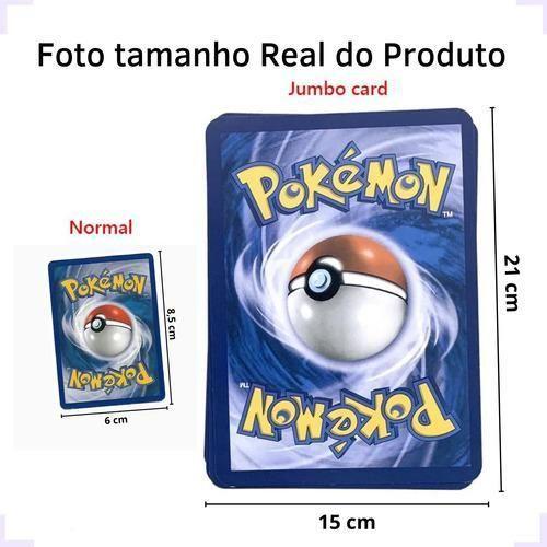 Imagem de 1 Carta Pokémon Grande 21X15Cm + 20 Cartas Brilhantes Raras