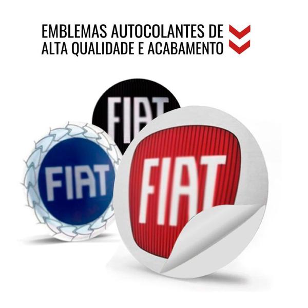 Imagem de 1 Emblema Fiat Preto 48 mm para Calota Aro 13 14 15