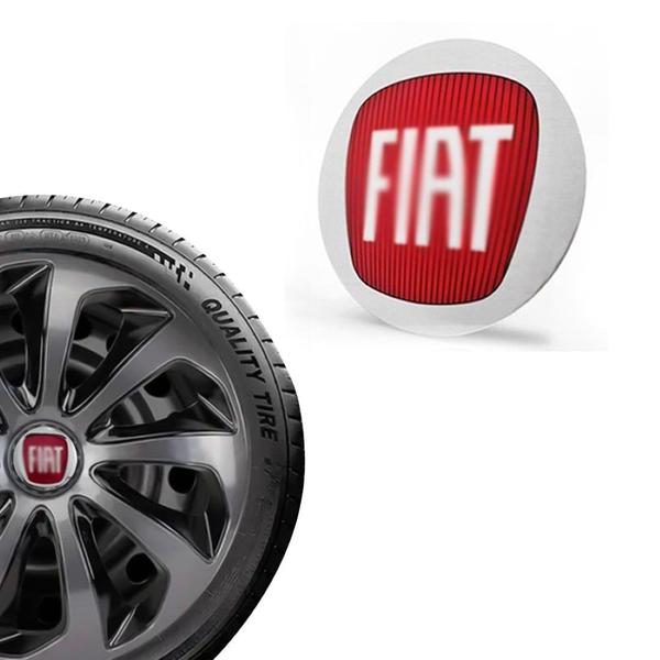 Imagem de 1 Emblema Fiat Vermelho para Calota Elitte Aro 13 14 15