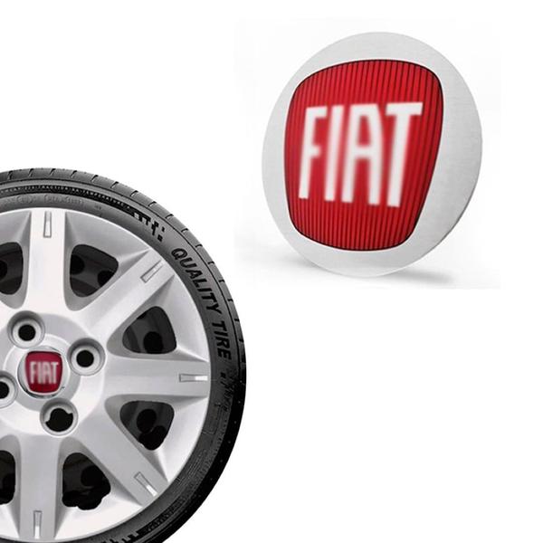 Imagem de 1 Emblema Fiat Vermelho para Calota Grid Aro 13 14 15