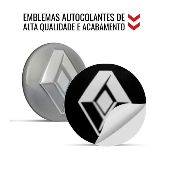 Imagem de 1 Emblema Renault Preto 48 mm para Calota Aro 13 14 15