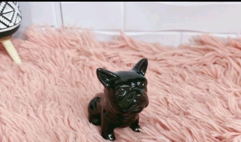 Imagem de 1 Enfeite Bulldog Francês Cachorro 6cm Decorativo de Ceramica preto