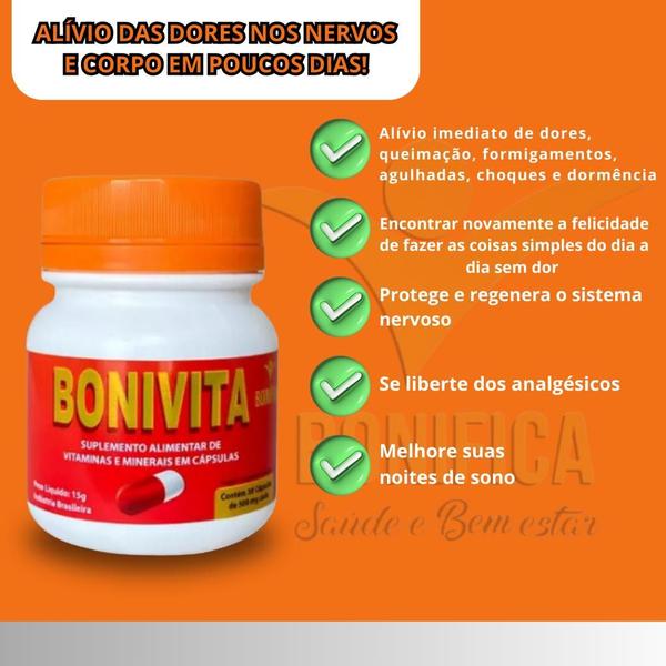 Imagem de 1 Frasco Bonivita - 30 Cápsulas 500mg + Vitaminas e Minerais 