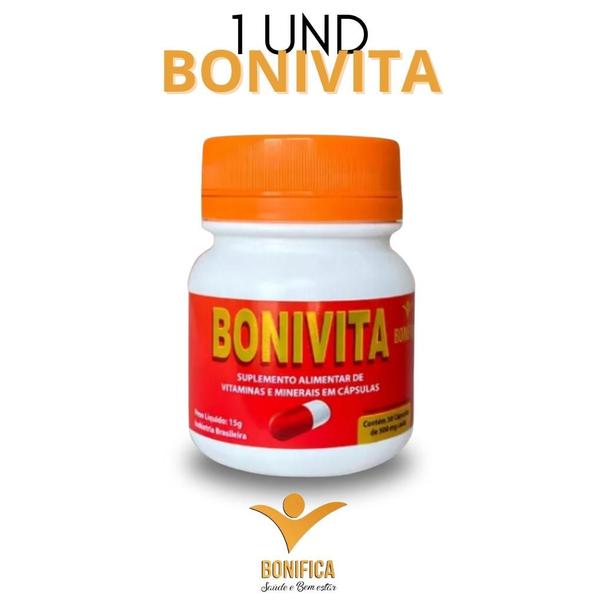 Imagem de 1 Frasco Bonivita - 30 Cápsulas 500mg + Vitaminas e Minerais 