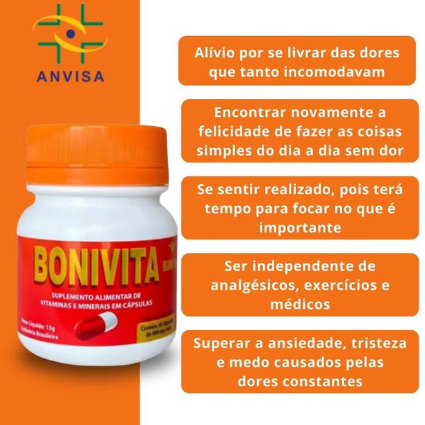 Imagem de 1 Frasco Bonivita - 30 Cápsulas 500mg + Vitaminas e Minerais 