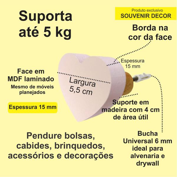1 Gancho de parede infantil decoração baby coração 1Cabb15 - Souvenir Decor Imagem de 1 Gancho de parede infantil decoração baby coração 1Cabb15
