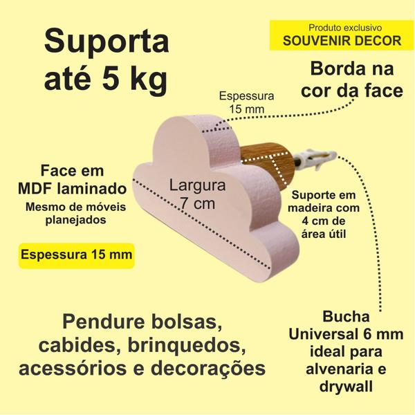 1 Gancho de parede infantil decoração bebê nuvem 1Nubb15 - Souvenir Decor Imagem de 1 Gancho de parede infantil decoração bebê nuvem 1Nubb15