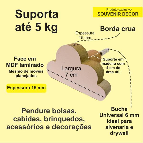 1 Gancho de parede nuvem infantil decoração bebê 1Nubb15c - Souvenir Decor Imagem de 1 Gancho de parede nuvem infantil decoração bebê 1Nubb15c