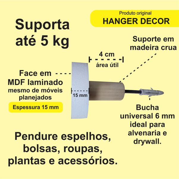 Imagem de 1 Gancho Pendurador de Parede Casa MDF 15mm Coração